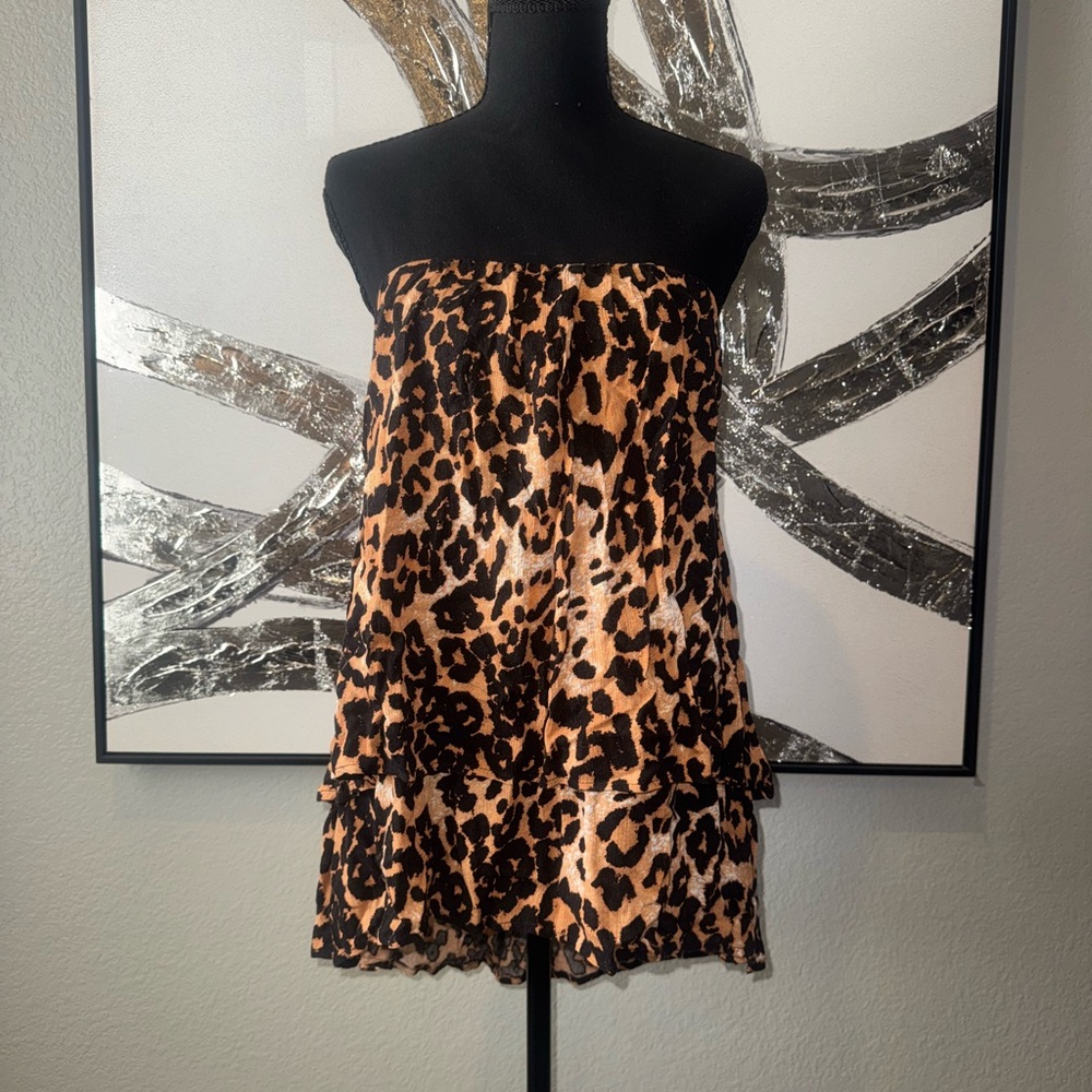 Strapless Leopard Print Tube Top